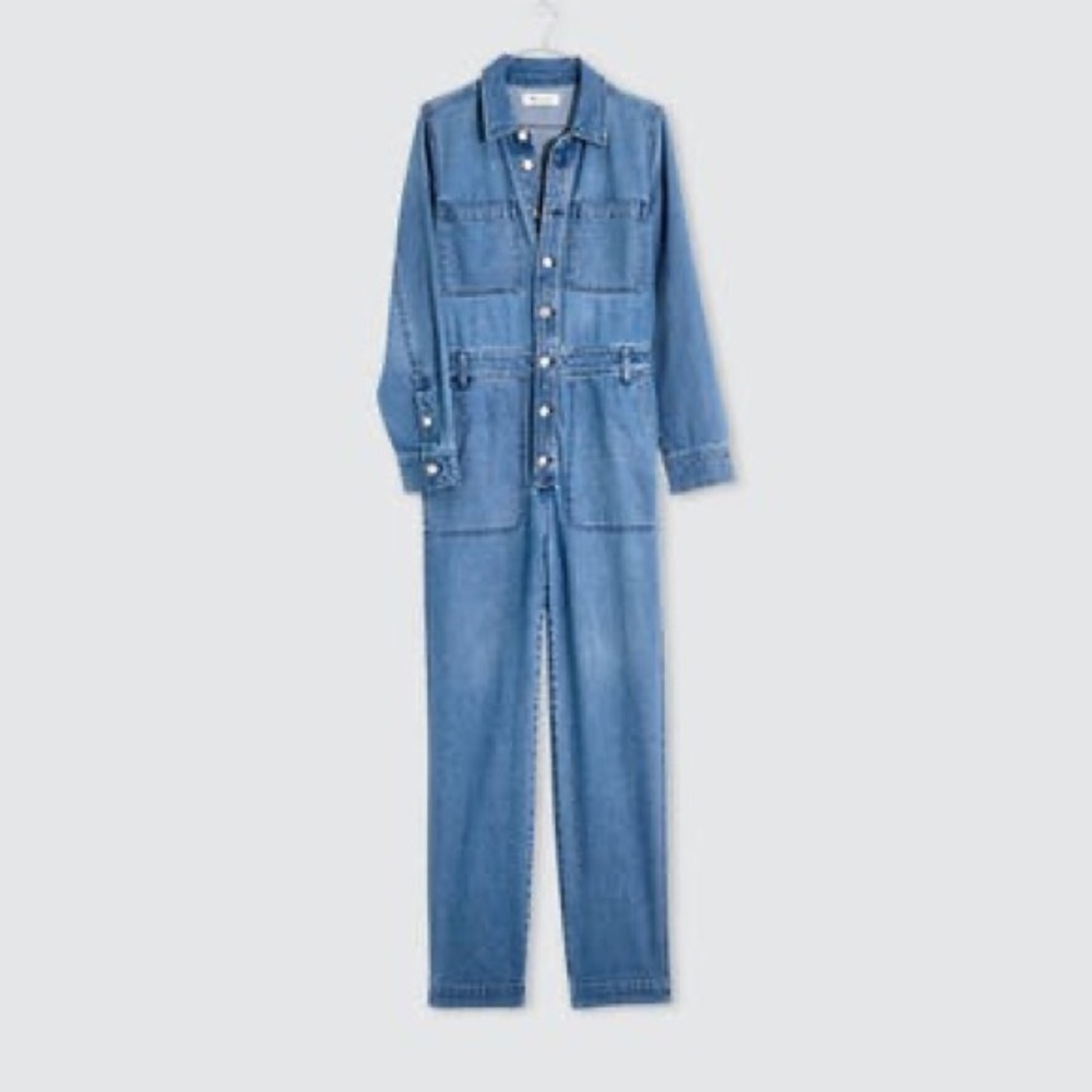 Madewell Long-sleeve Denim Jumpsuit